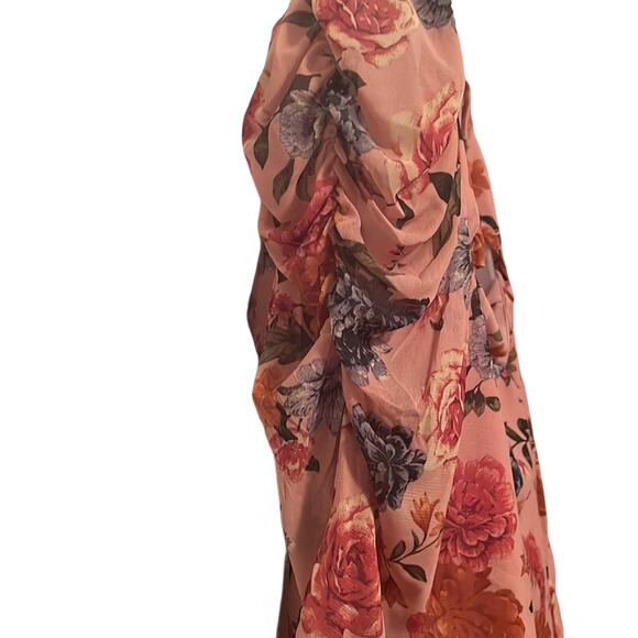 Sara Michelle Top in Dusty Rose Pink Floral Sz M Fashion Design w/many features - Picture 5 of 11